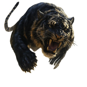 Black Saber Tiger Vinyl Car Decal Sticker – Waterproof & UV-Resistant 8" Black Saber Tiger Vinyl Car Decal Sticker – Waterproof & UV-Resistant 8"