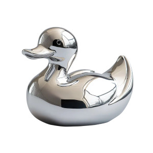 Silver Monopoly Duck Vinyl Car Decal Sticker – Waterproof & UV-Resistant 8"