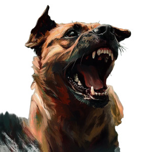 Angry Single Dog Vinyl Car Decal Sticker – Waterproof & UV-Resistant 8"