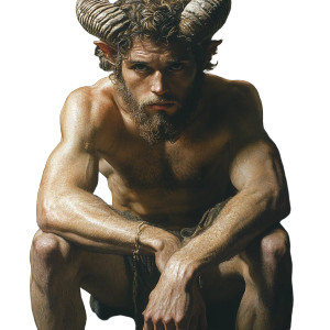 Photorealistic Satyr Vinyl Car Decal Sticker – Waterproof & UV-Resistant 8"