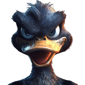 Sinister Cartoon Duck Vinyl Car Decal Sticker – Waterproof & UV-Resistant 8"