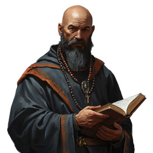 Monk Character Portrait Vinyl Car Decal Sticker – Waterproof & UV-Resistant 8"