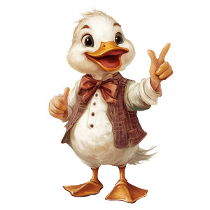 Happy Dressed Duck Vinyl Car Decal Sticker – Waterproof & UV-Resistant 8"