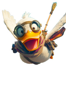 Giant Aviator Duck Vinyl Car Decal Sticker – Waterproof & UV-Resistant 8"