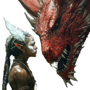 Tribal Elf Vs Dragon Vinyl Car Decal Sticker – Waterproof & UV-Resistant 8"