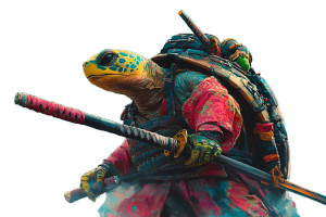 Samurai Parody Turtle Vinyl Car Decal Sticker – Waterproof & UV-Resistant 8"