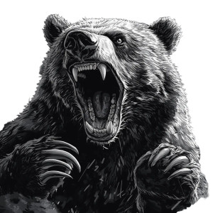 Angry Bear Cub Vinyl Car Decal Sticker – Waterproof & UV-Resistant 8"