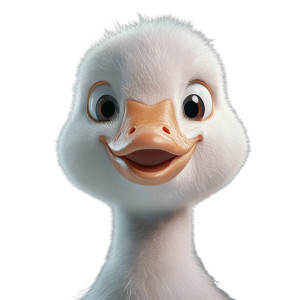 Cute Fluffy Goose Vinyl Car Decal Sticker – Waterproof & UV-Resistant 8"