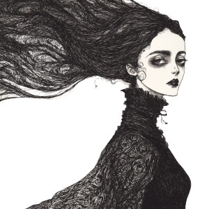 Gorey-Inspired Character Vinyl Car Decal Sticker – Waterproof & UV-Resistant 8"