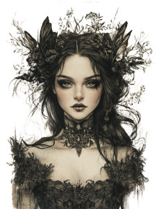 Gothic Lady Vinyl Car Decal Sticker – Waterproof & UV-Resistant 8"