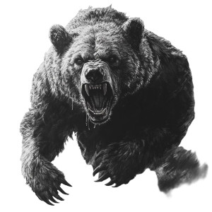 Angry Demon Bear Vinyl Car Decal Sticker – Waterproof & UV-Resistant 8"