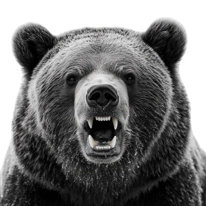 Aggressive Bear Portrait Vinyl Car Decal Sticker – Waterproof & UV-Resistant 8"