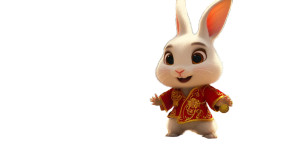 Cute Rabbit Coins Vinyl Car Decal Sticker – Waterproof & UV-Resistant 8"