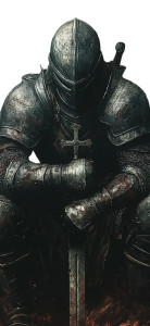 Dark Knight Kneeling Vinyl Car Decal Sticker – Waterproof & UV-Resistant 8"