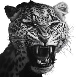 Leopard Showing Teeth Vinyl Car Decal Sticker – Waterproof & UV-Resistant 8"