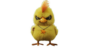 Sinister Yellow Chick Vinyl Car Decal Sticker – Waterproof & UV-Resistant 8"