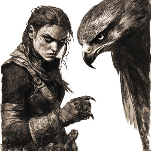 Evil Female Hawk Vinyl Car Decal Sticker – Waterproof & UV-Resistant 8"