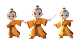 Taoist Cartoon Guardians Vinyl Car Decal Sticker – Waterproof & UV-Resistant 8"