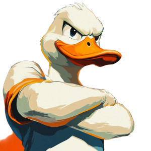 Victorious Cartoon Duck Vinyl Car Decal Sticker – Waterproof & UV-Resistant 8"