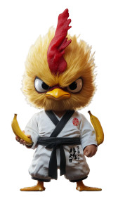 Chicken Mask Martial Artist Vinyl Car Decal Sticker – Waterproof & UV-Resistant 8"