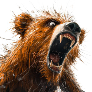 Chaotic Cartoon Grizzly Vinyl Car Decal Sticker – Waterproof & UV-Resistant 8"