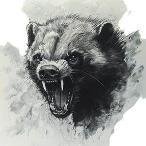 Angry Wolverine Drawing Vinyl Car Decal Sticker – Waterproof & UV-Resistant 8"