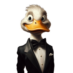 Smarmy Tux Duck Vinyl Car Decal Sticker – Waterproof & UV-Resistant 8"