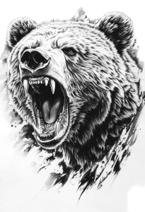 Angry Bear Tattoo V2 Vinyl Car Decal Sticker – Waterproof & UV-Resistant 8" Angry Bear Tattoo V2 Vinyl Car Decal Sticker – Waterproof & UV-Resistant 8"