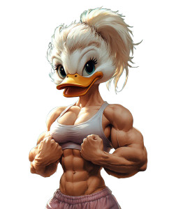 Muscular Daisy Duck Vinyl Car Decal Sticker – Waterproof & UV-Resistant 8"