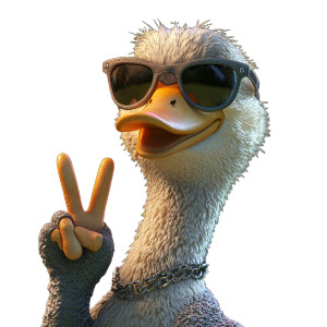 Cool Rocky Duck Vinyl Car Decal Sticker – Waterproof & UV-Resistant 8"