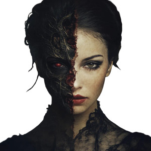 Split-Faced Portrait Vinyl Car Decal Sticker – Waterproof & UV-Resistant 8"