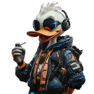 Cyberpunk Donald Duck V4 Vinyl Car Decal Sticker – Waterproof & UV-Resistant 8" Cyberpunk Donald Duck V4 Vinyl Car Decal Sticker – Waterproof & UV-Resistant 8"