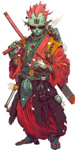 Samurai Cyberpunk Piccolo Vinyl Car Decal Sticker – Waterproof & UV-Resistant 8"