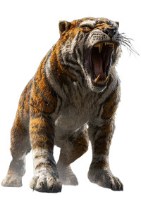 Roaring Smilodon Vinyl Car Decal Sticker – Waterproof & UV-Resistant 8" Roaring Smilodon Vinyl Car Decal Sticker – Waterproof & UV-Resistant 8"