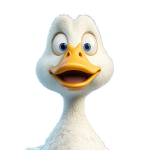 Surprised White Duck Vinyl Car Decal Sticker – Waterproof & UV-Resistant 8"