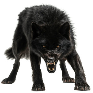 Black Wolf Dog Vinyl Car Decal Sticker – Waterproof & UV-Resistant 8"