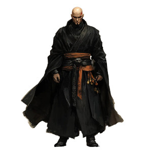 Evil Monk Illustration Vinyl Car Decal Sticker – Waterproof & UV-Resistant 8"