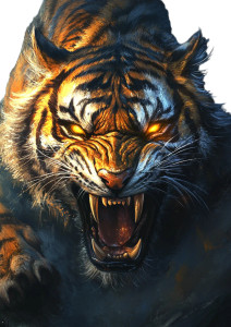 Angry Tiger V2 Vinyl Car Decal Sticker – Waterproof & UV-Resistant 8"