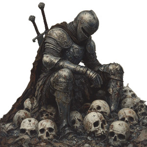 Kneeling Knight Vinyl Car Decal Sticker – Waterproof & UV-Resistant 8"