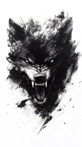 Snarling Black Wolf Vinyl Car Decal Sticker – Waterproof & UV-Resistant 8"