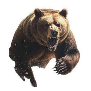 Big Brown Bear Vinyl Car Decal Sticker – Waterproof & UV-Resistant 8"