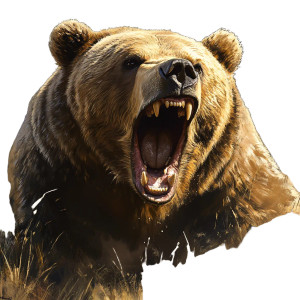 Roaring Grizzly Bear V7 Vinyl Car Decal Sticker – Waterproof & UV-Resistant 8"