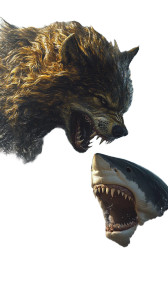 Majestic Wolf And Shark Vinyl Car Decal Sticker – Waterproof & UV-Resistant 8"