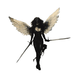 Noir Angel Vinyl Car Decal Sticker – Waterproof & UV-Resistant 8" Noir Angel Vinyl Car Decal Sticker – Waterproof & UV-Resistant 8"