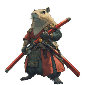 Samurai Capybara Vinyl Car Decal Sticker – Waterproof & UV-Resistant 8" Samurai Capybara Vinyl Car Decal Sticker – Waterproof & UV-Resistant 8"