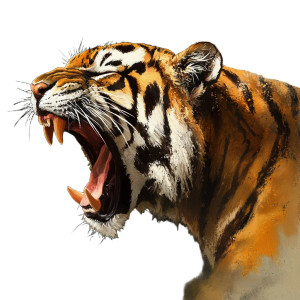 Roaring Tiger Face Vinyl Car Decal Sticker – Waterproof & UV-Resistant 8"