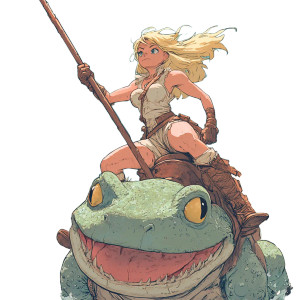 Blonde Frog Rider Vinyl Car Decal Sticker – Waterproof & UV-Resistant 8" Blonde Frog Rider Vinyl Car Decal Sticker – Waterproof & UV-Resistant 8"