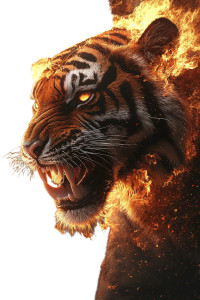 Flaming Tiger Skull Vinyl Car Decal Sticker – Waterproof & UV-Resistant 8"