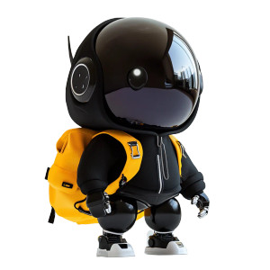 Futuristic Playful Robot Vinyl Car Decal Sticker – Waterproof & UV-Resistant 8"