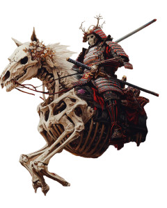 Samurai On Skeleton Horse Vinyl Car Decal Sticker – Waterproof & UV-Resistant 8"